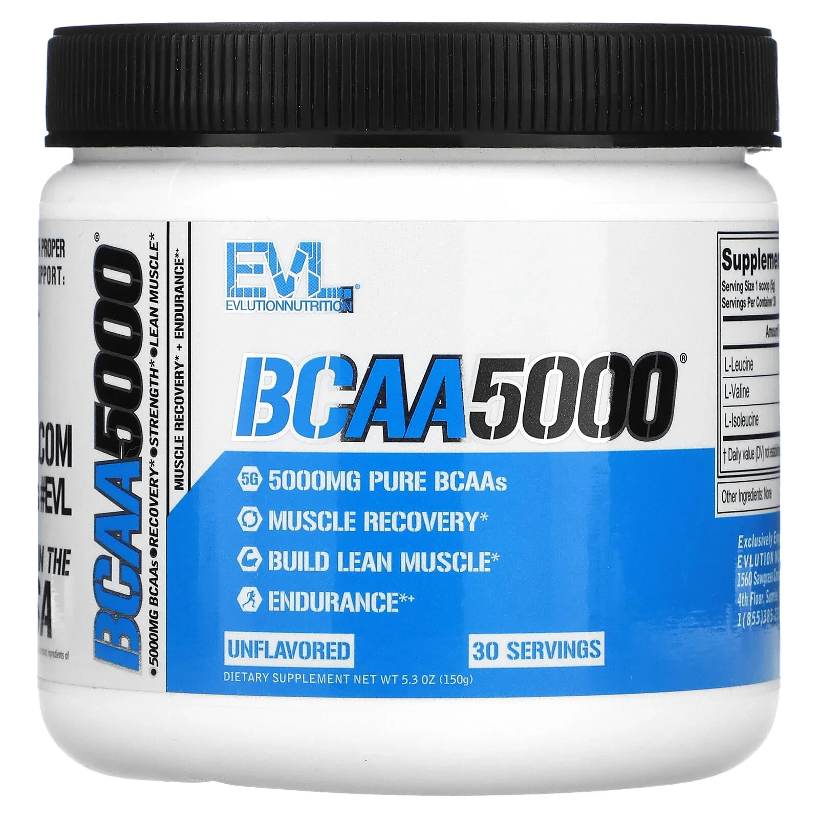 BCAA5000, Unflavored, 10.58 oz (300 g)