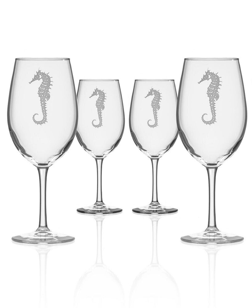 Rolf Glass seahorse All Purpose Wine Glass 18Oz - Set Of 4 Glasses