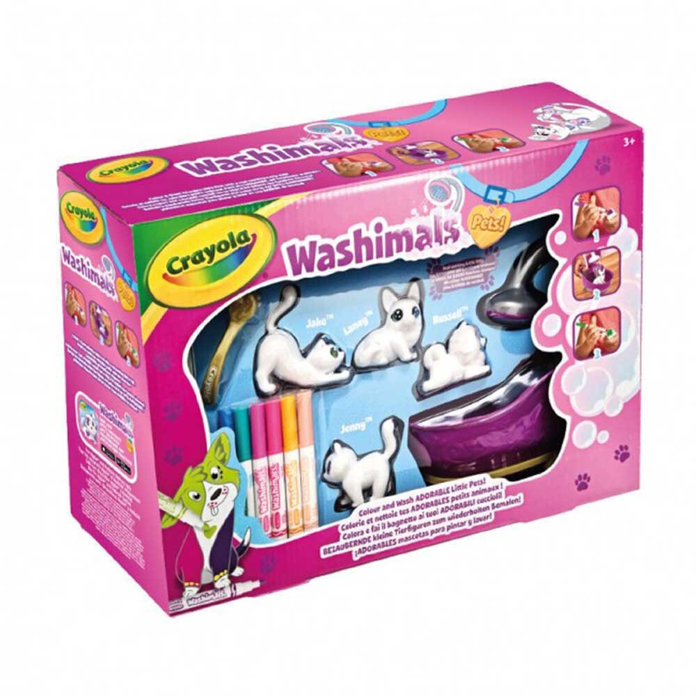 Crayola Washimals New Bath Набор: Фигурки для раскрашивания + Смываемые  фломастеры + Аксессуары