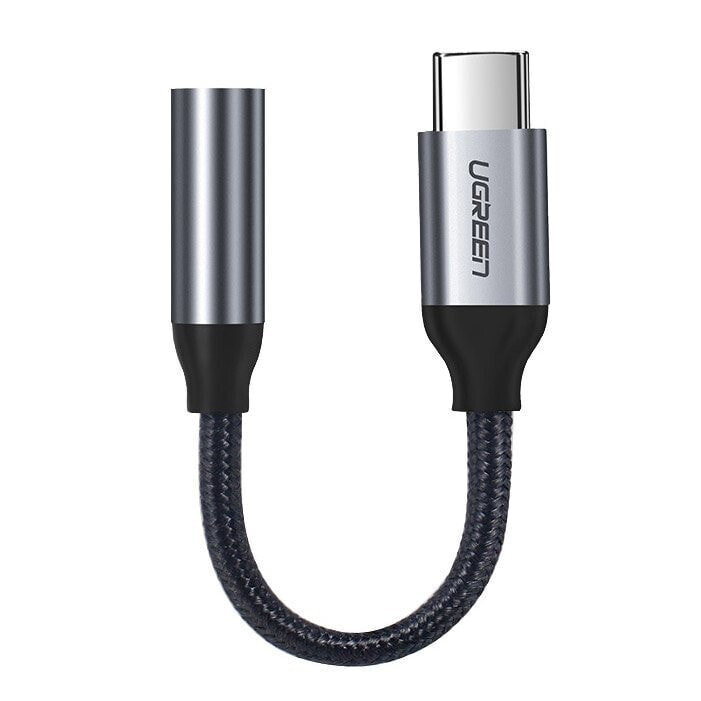 Przejściówka do słuchawek z Mini Jack 3.5 mm na USB-C 10cm - szary