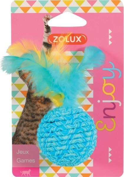 Zolux Cat toy ball with feathers flexible