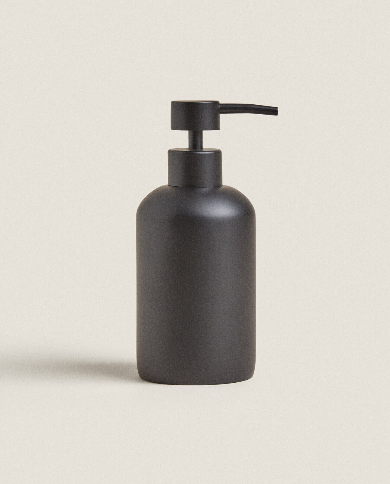 Black resin bathroom soap dispenser