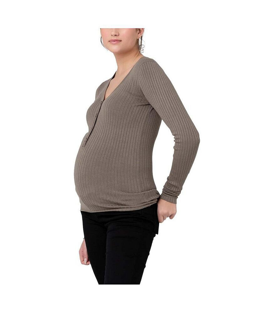 Zoe Button Up Nursing Knit, Ripe Maternity