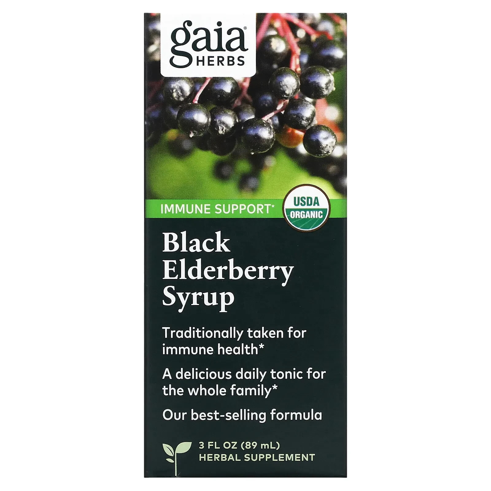 Gaia Herbs, Сироп из черной бузины, 160 мл (5,4 жидк. унций)