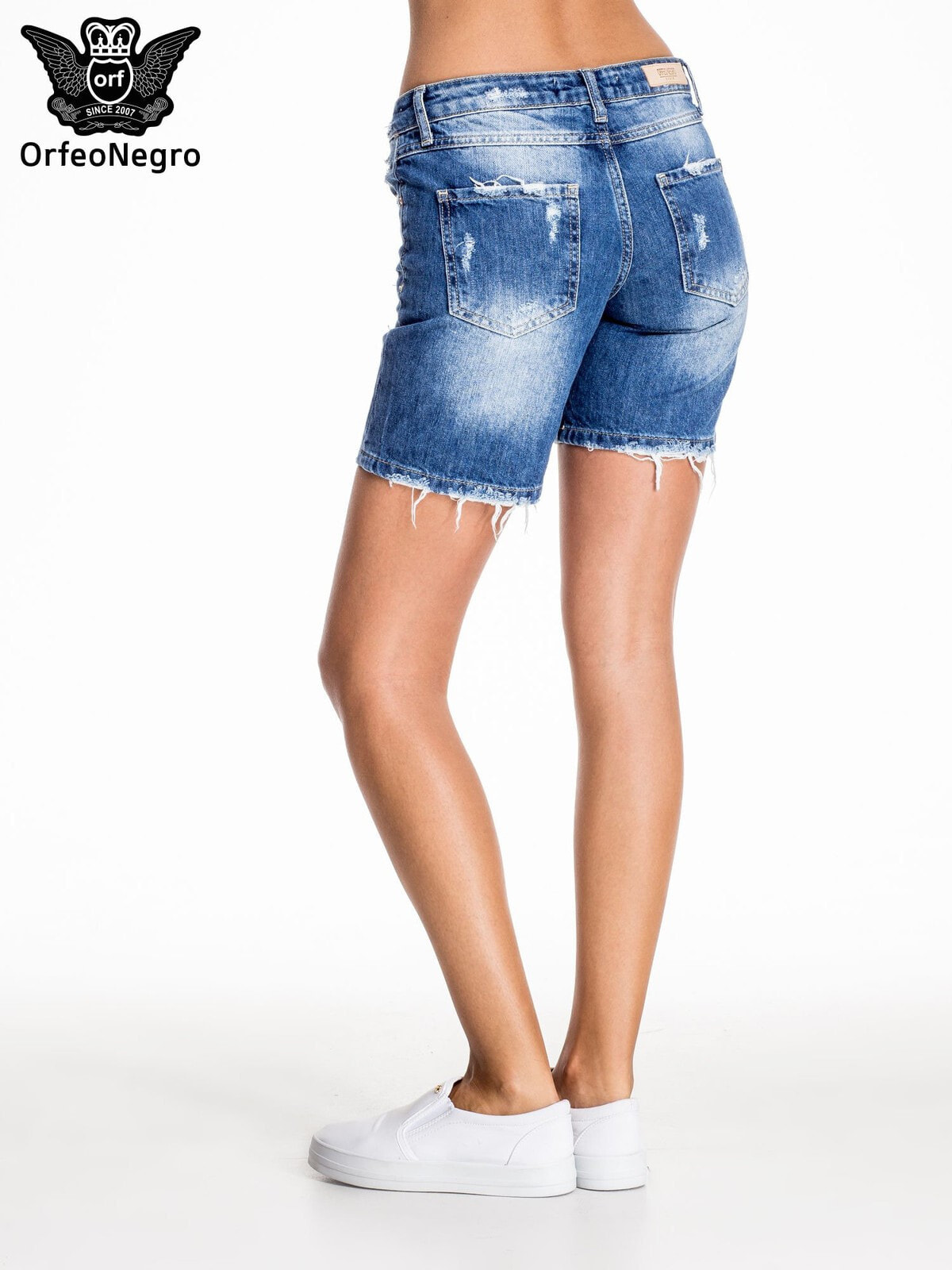 Женские джинсовые шорты Factory Price с высокой талией, пять карманов, подол необработанный