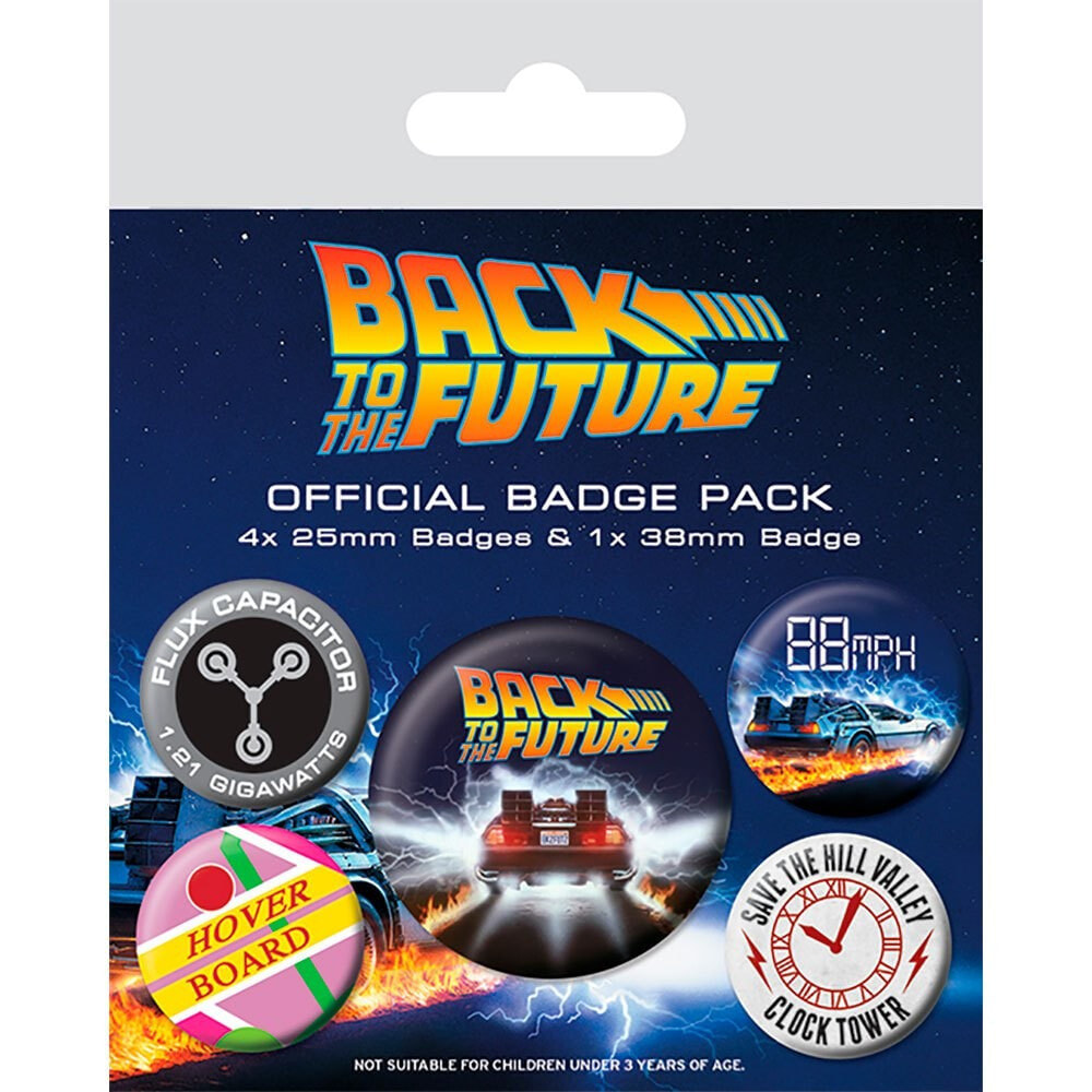 PYRAMID Back To The Future Delorean Badge Pack