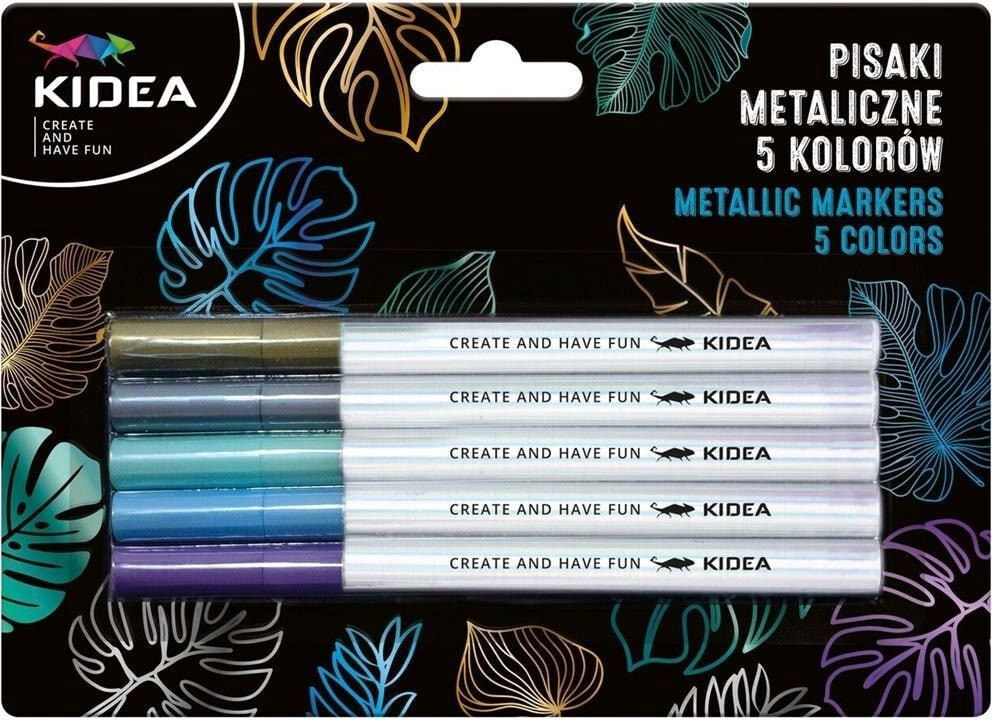 Набор фломастеров для рисования Derform Pisaki metaliczne 5 kolorów KIDEA