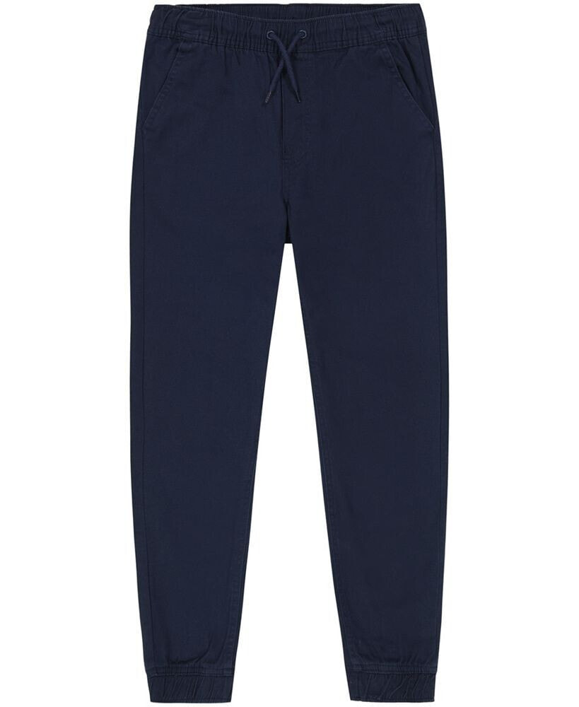 Nautica big Boys Uniform Evan Tapered-Fit Stretch Joggers with Reinforced Knees