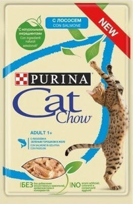 Влажный корм для кошек PURINA, CAT CHOW, кусочки в желе, 85 г
