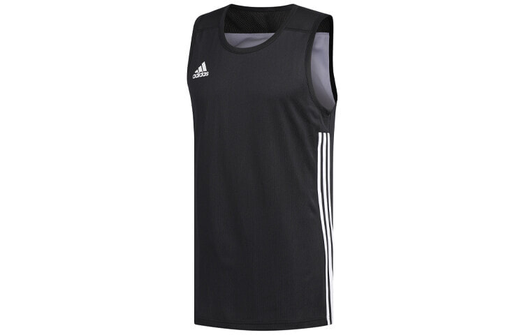 adidas 针织双面穿篮球训练跑步背心 男款 黑色 / Trendy Sports Vest DX6385