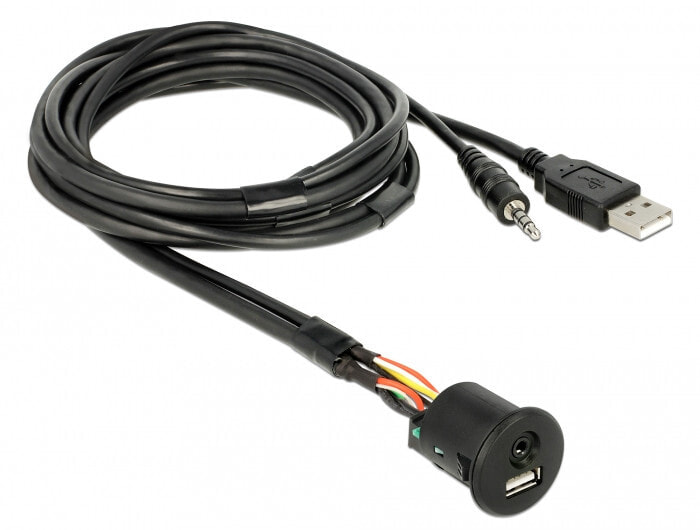 DeLOCK 85718 кабельный разъем/переходник USB Type-A + 3.5 mm 4 pin Черный