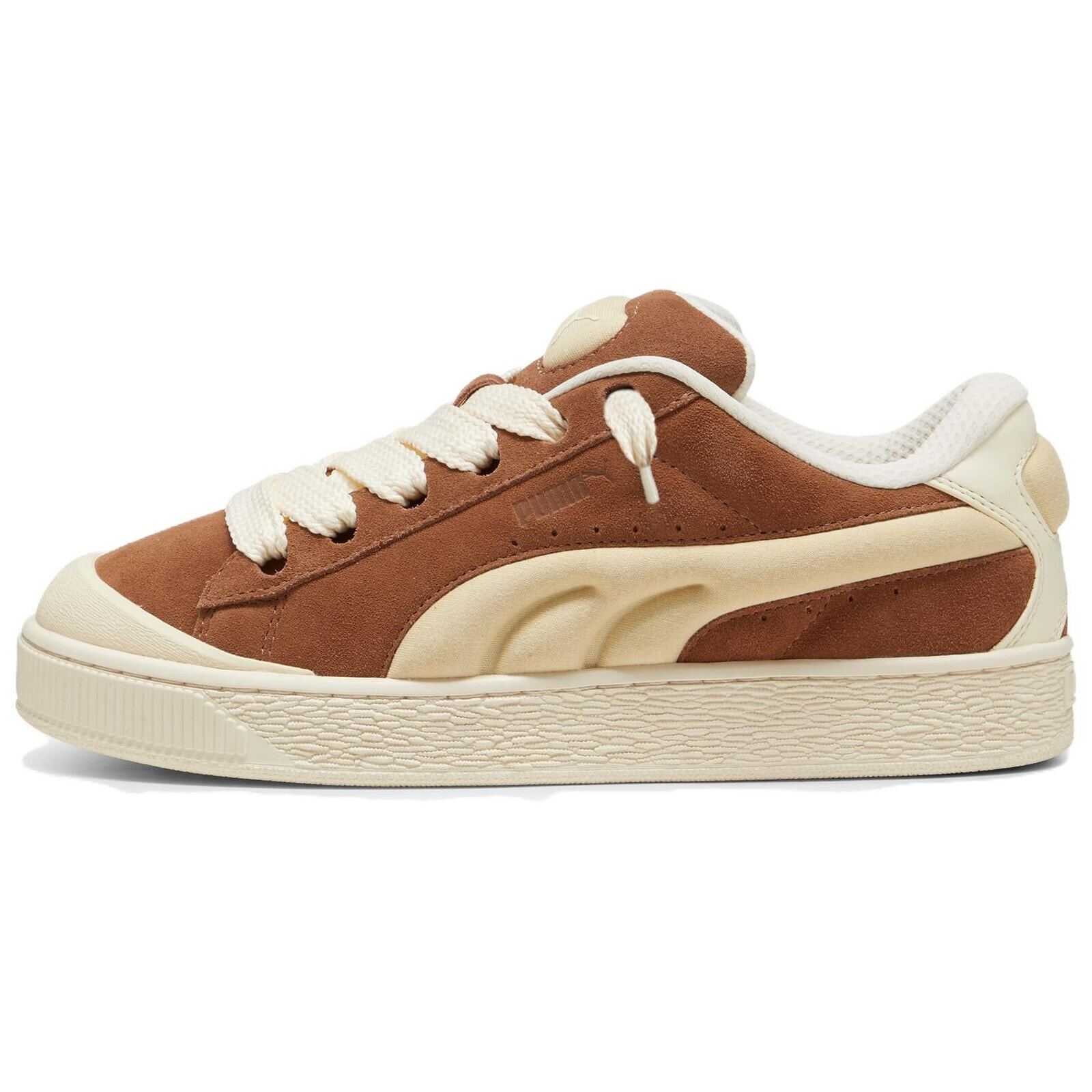 PUMA Suede XL Series Skateboard Shoes Unisex Low-Top Brown - Chamomile Yellow - Almond Sugar