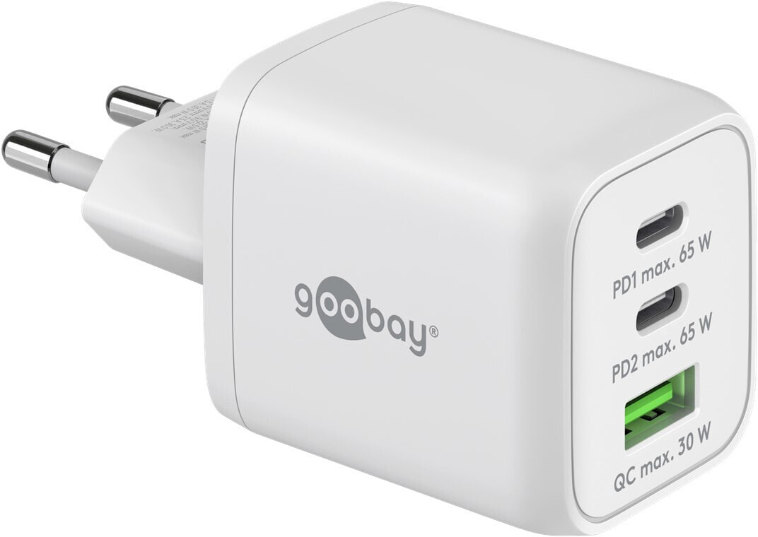 Wentronic Goobay USB-C PD Multiport-Schnellladegerät 65 W weiß 64754