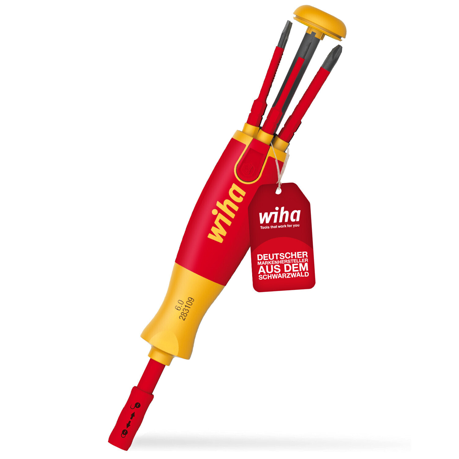 Wiha Schraubendreher mit Bit Magazin LiftUp electric TORX® mit 6 slimBits (41158)