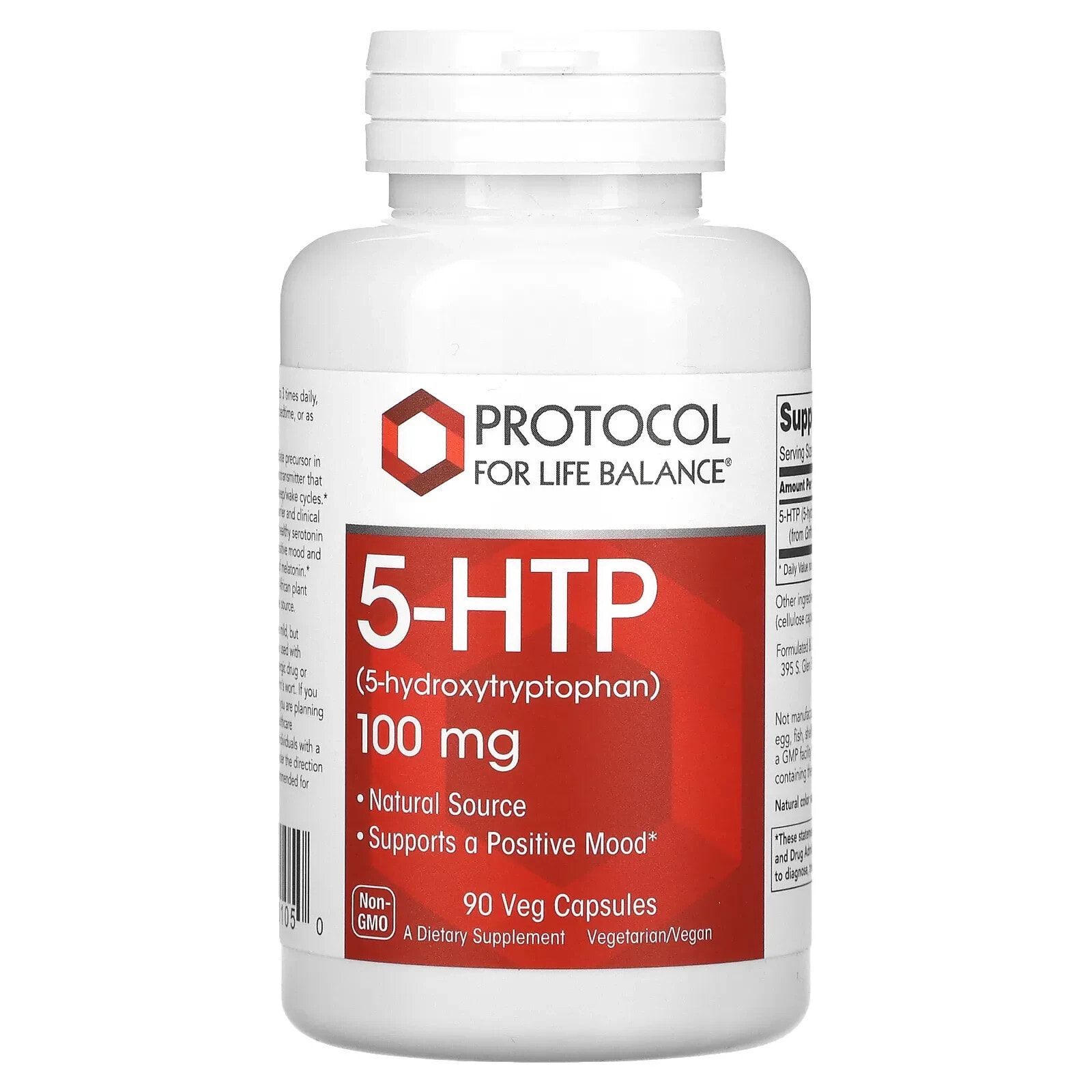 Protocol for Life Balance, 5-HTP, 200 mg, 60 Veg Capsules