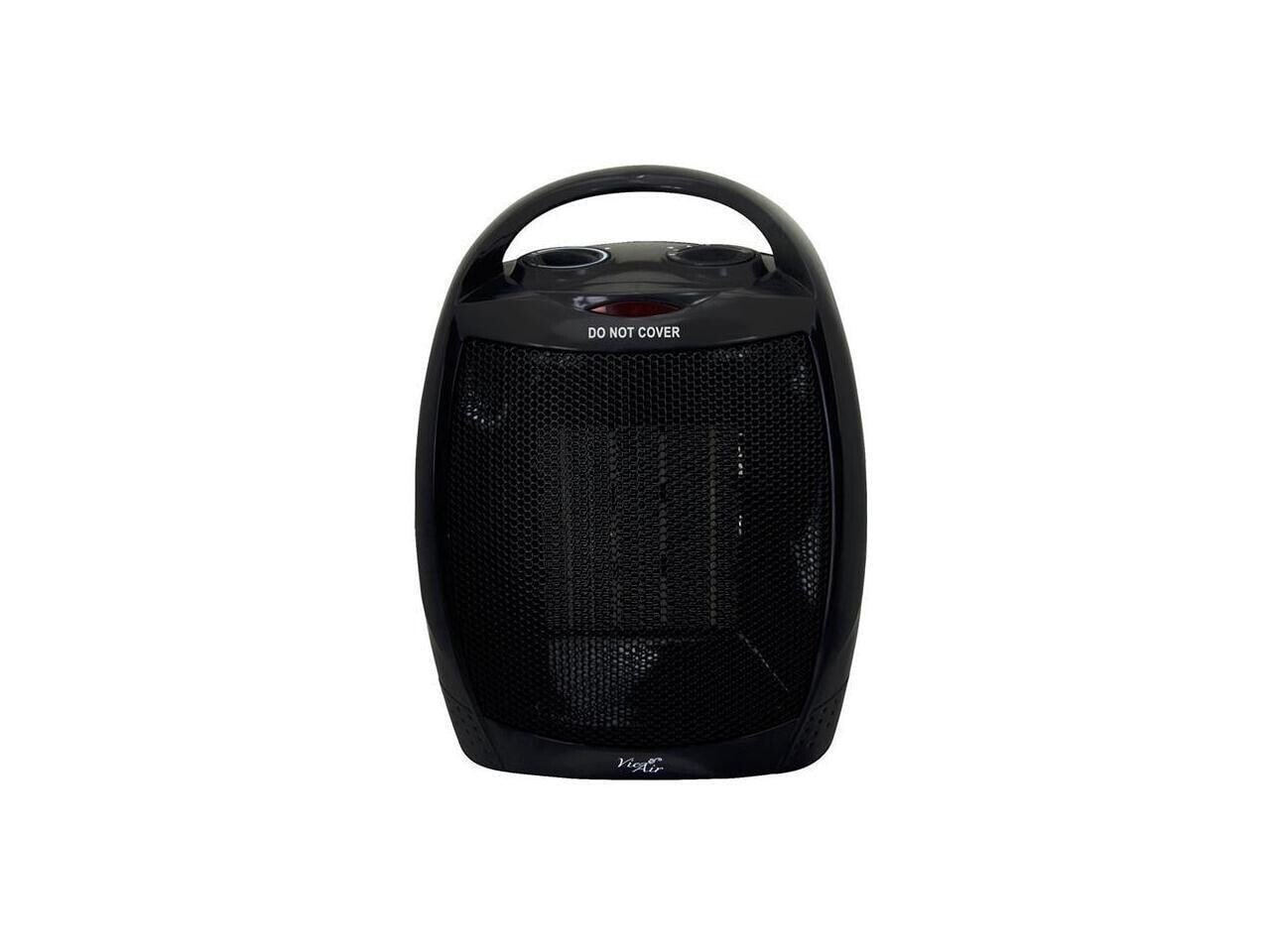 Vie Air 2-Settings Ceramic Heater with Adjustable Thermostat, Black VA-708B