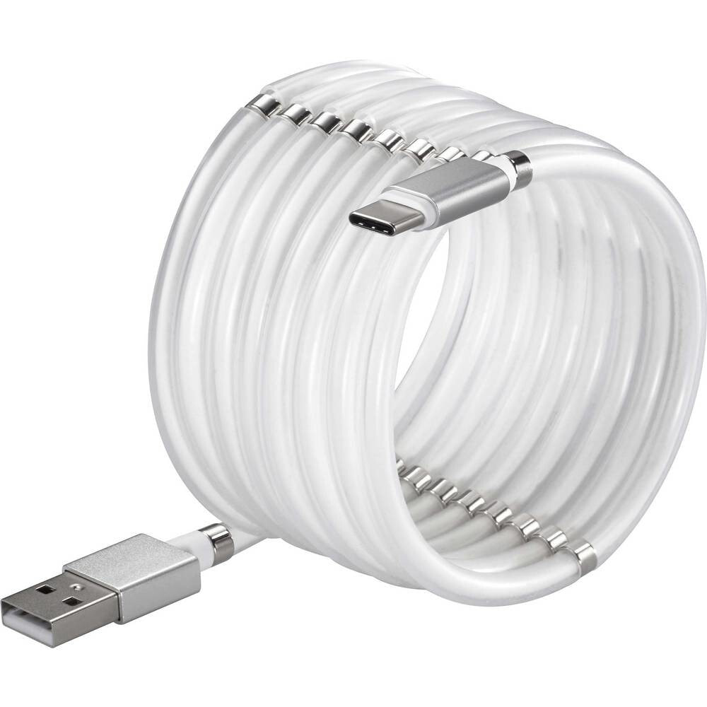 USB 2.0 Anschlusskabel[1x 2.0 Stecker A - 1x 2.0 C] 1.00 m Weiß - Digital