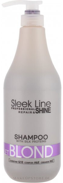 Lila Shampoo mit Seidenproteinen für blondes und helles Haar - Stapiz Sleek Line Violet Blond Shampoo