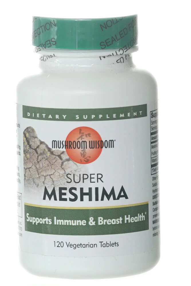 Mushroom Wisdom Super Meshima Грибы мишима для здоровья иммунитета и груди 120 вегетарианских таблеток
