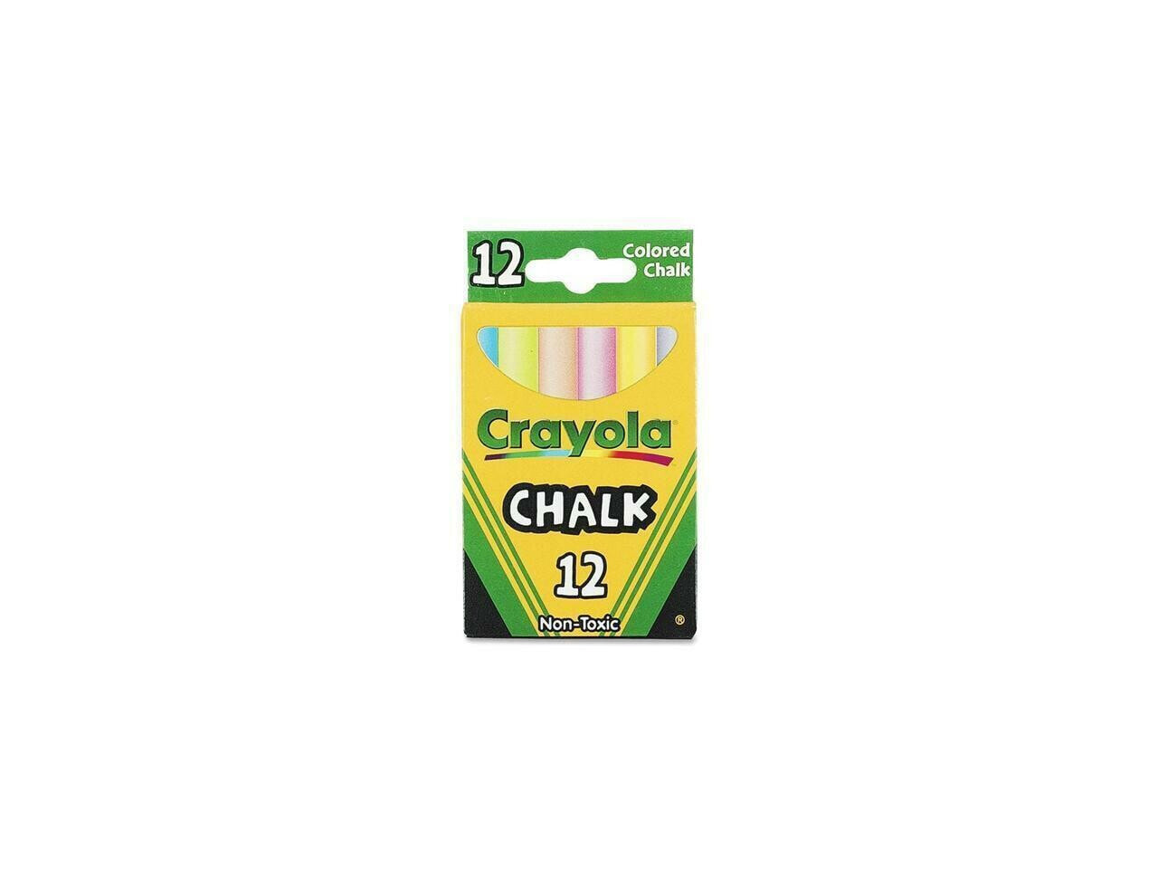 Crayola 51-0816 Chalk, Assorted Colors, 12 Sticks/Box