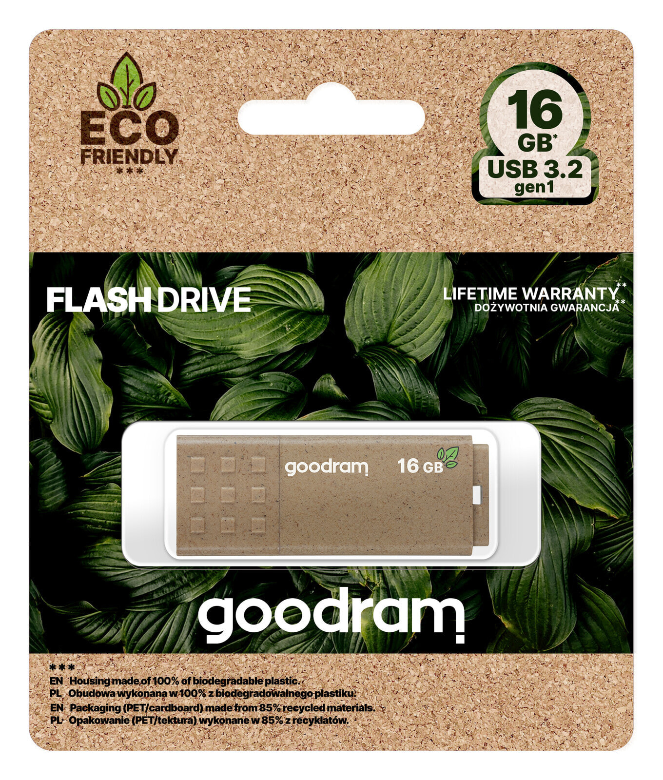 GoodRam UME3 Eco Friendly - 16 GB - USB Type-A - 3.2 Gen 1 (3.1 Gen 1) - 60  MB/s - Cap - Brown GoodRam Wilk Elektronik S.A. купить от 589 рублей