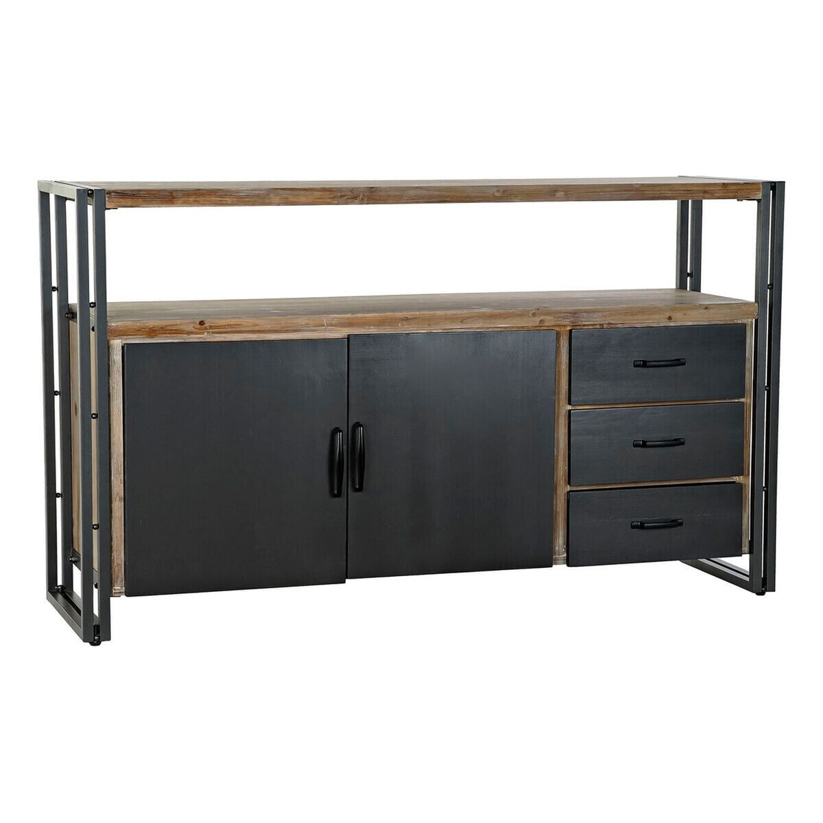 ТВ шкаф DKD Home Decor Чёрный Металл Ель (145 x 40 x 86 cm)
