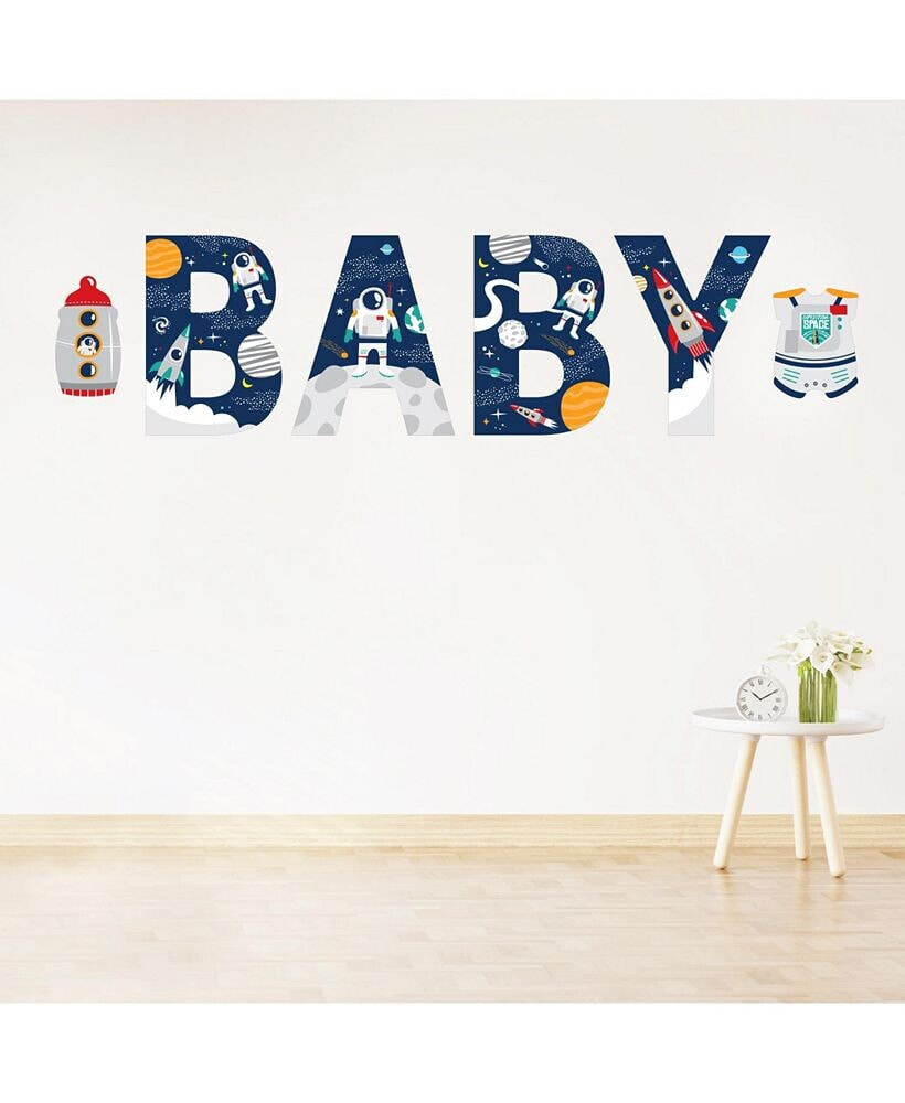 Big Dot of Happiness blast Off to Outer Space Baby Shower Standard Banner Wall Decals Baby