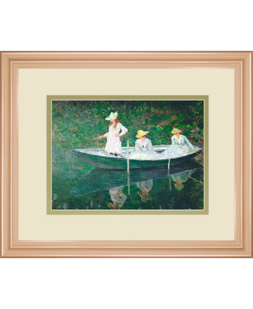 Classy Art the Boat at Giverny by Claude Monet Framed Print Wall Art, 34