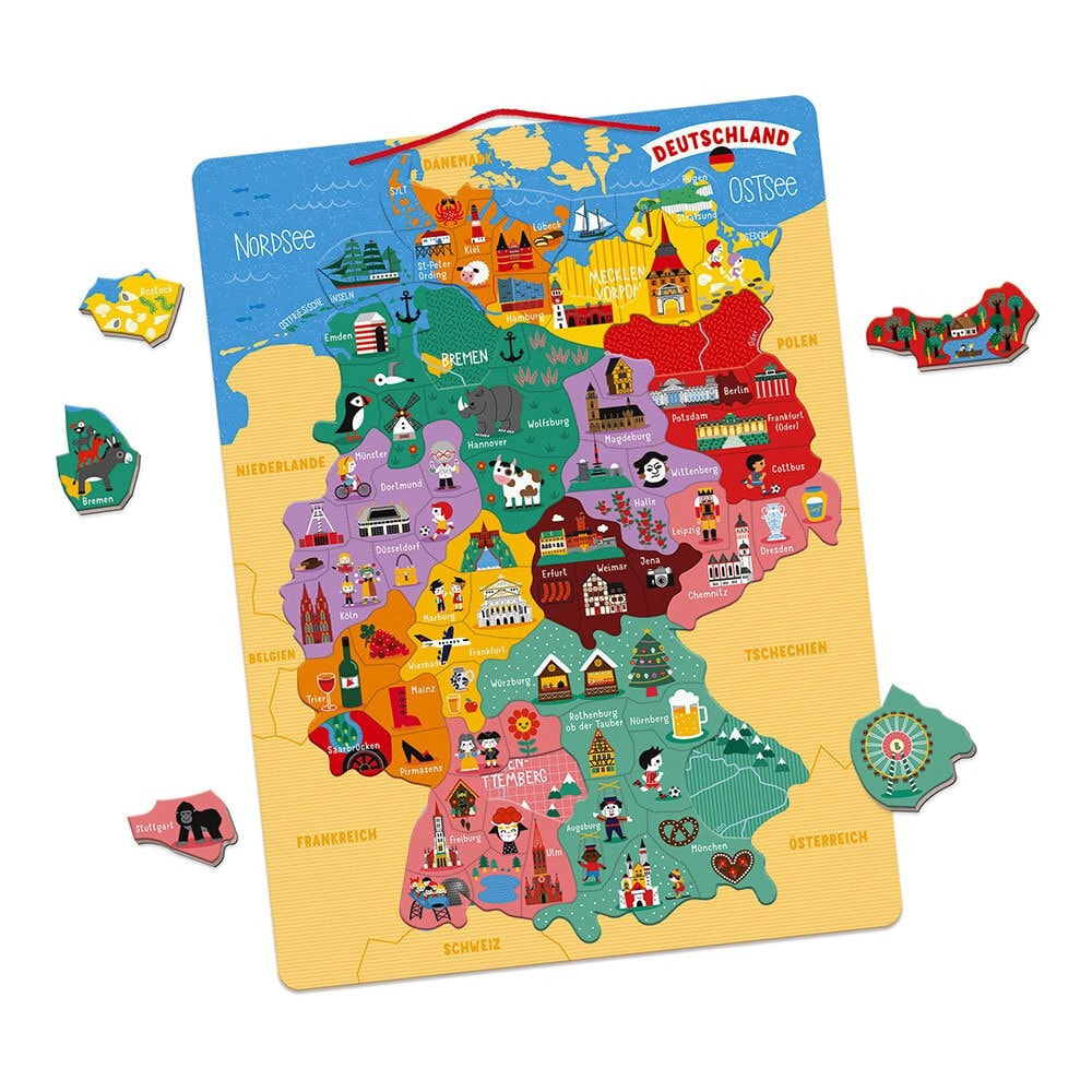 JANOD Magnetic German Map Educational Toy