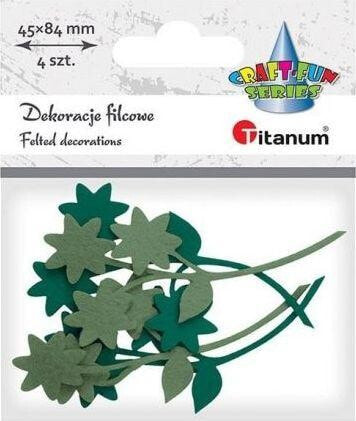 Titanum Felt flowers with a branch, mix 4 pcs