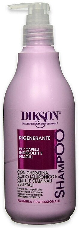 Regenerierendes Shampoo für brüchiges und geschwächtes Haar mit Keratin, Hyaluronsüure und pflanzlichen Stammzellen - Dikson Professional Treatments Shampoo