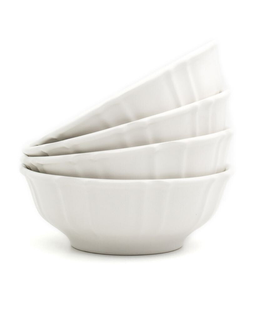 Euro Ceramica chloe 4 Piece White Cereal Bowl Set