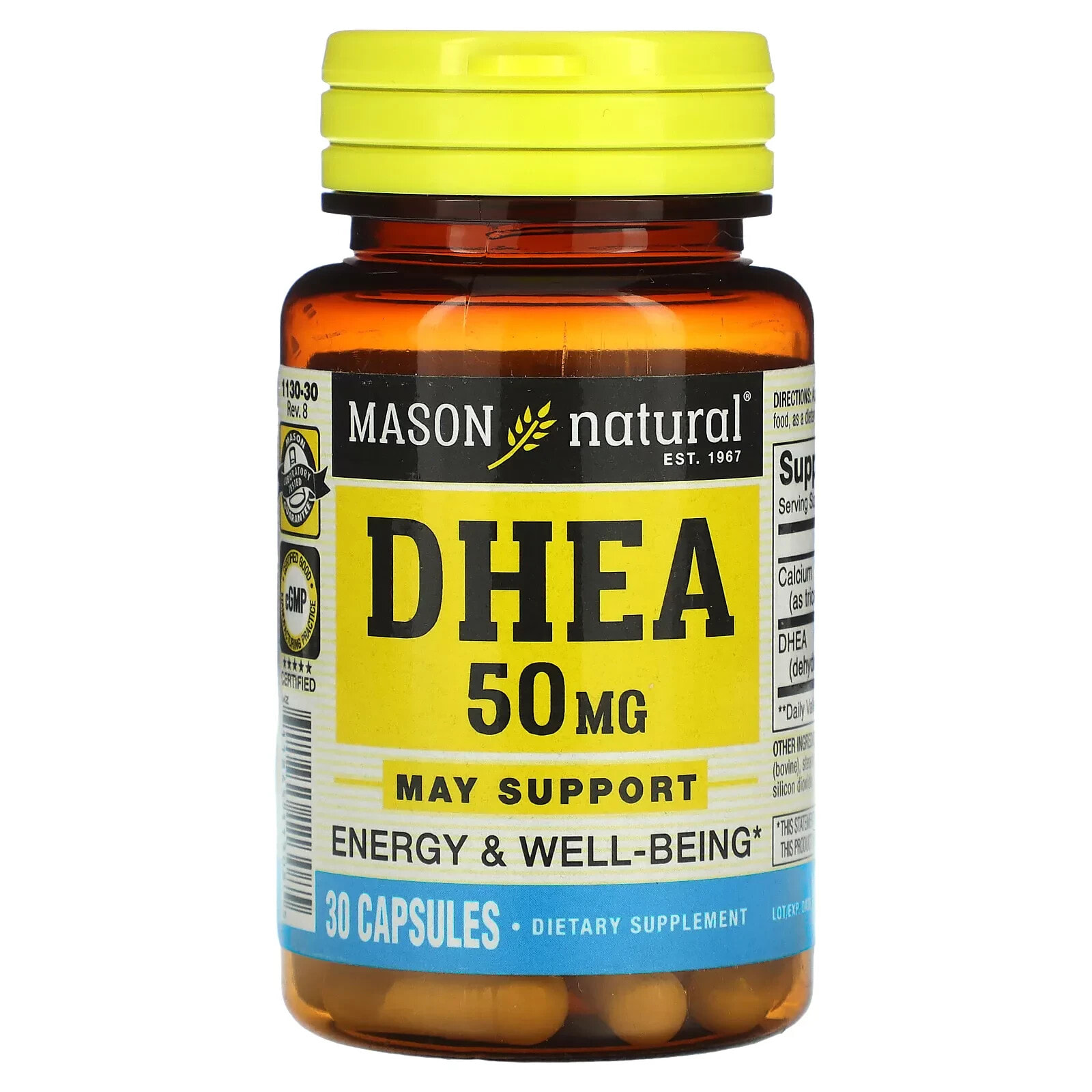 DHEA, 50 mg, 30 Capsules