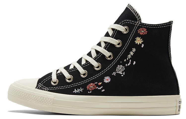 Converse Chuck Taylor All Star Chuck Taylor 花卉刺绣 防滑耐磨 高帮 帆布鞋 女款 黑 / Кеды Converse Chuck Taylor A01585C