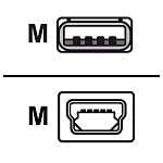 Zebra USB-A to USB mini-B Cable - 1 m - USB A - Mini-USB B - Male/Male