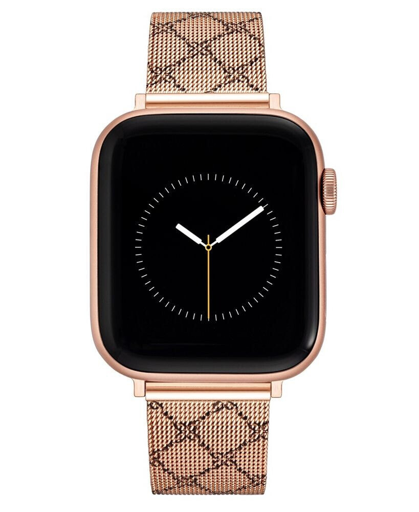 Nine West women's Stainless Steel Mesh with Pattern Band Compatible with 38/40/41mm Apple Watch