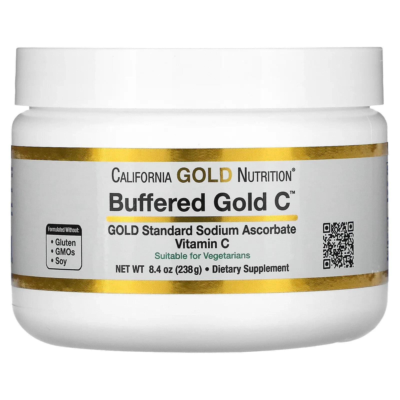 California Gold Nutrition, Buffered Gold C, некислый буферизованный витамин C в форме порошка, аскорбат натрия, 1000 мг, 1 кг (2,2 фунта)