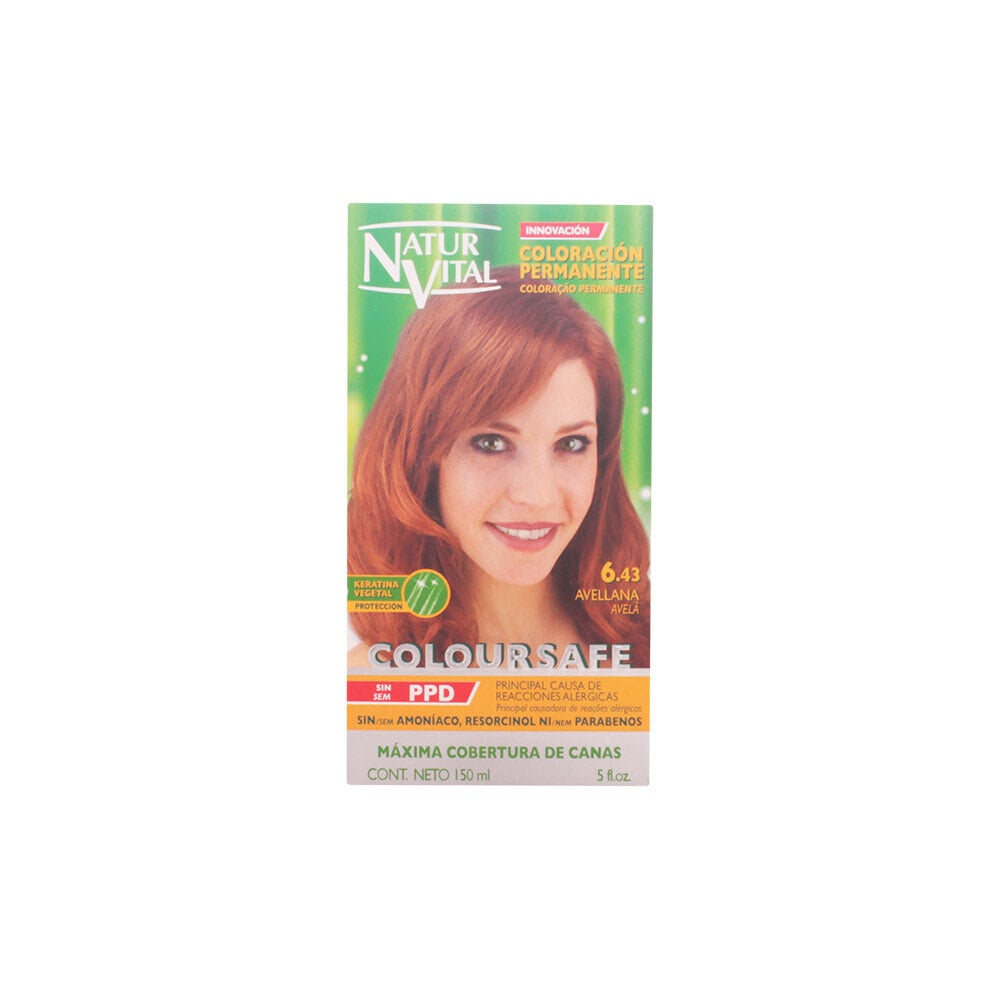 Natur Vital ColourSafe Permanent Hair Color No.6.43 Hazelnut Перманентная краска для волос без аммиака, оттенок фундук 150 мл