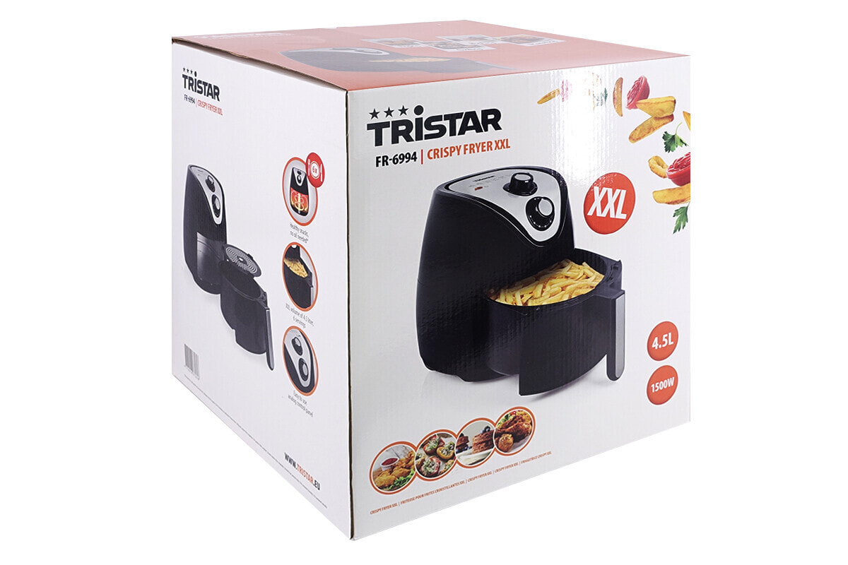 Tristar FR-6994 Crispy Fryer 4,5 Liter Heißluftfritteuse 1.500 Watt schwarz