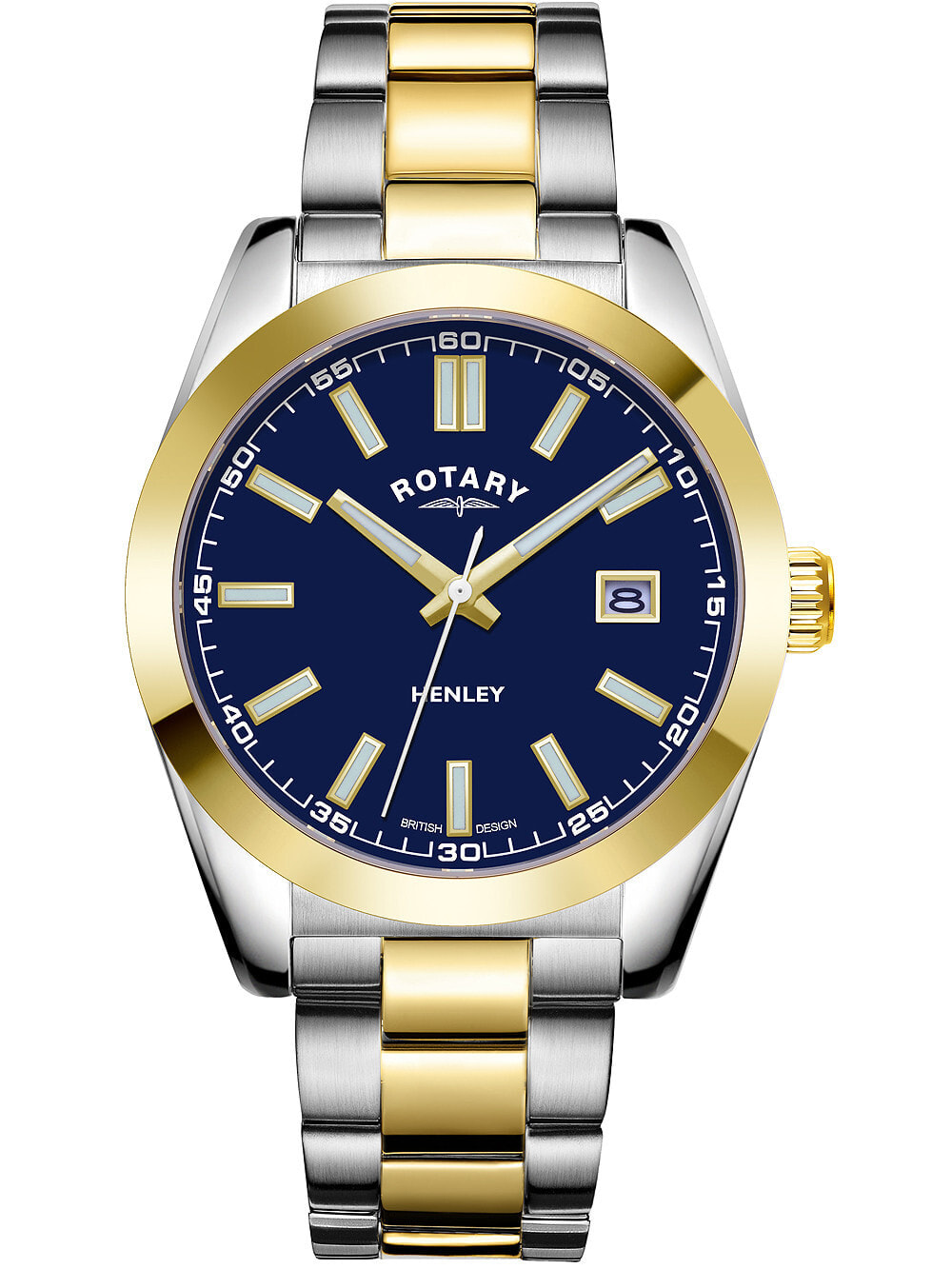 Мужские наручные часы с серебряным браслетом Rotary GB05181/05 Henley mens 40mm 10ATM