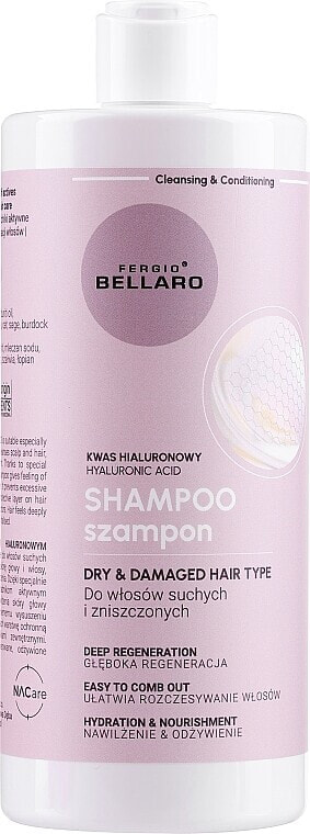 Shampoo für trockenes und geschädigtes Haar mit Hyaluronsäure - Fergio Bellaro Hyaluronic Acid Dry & Damaged Hair Type Shampoo