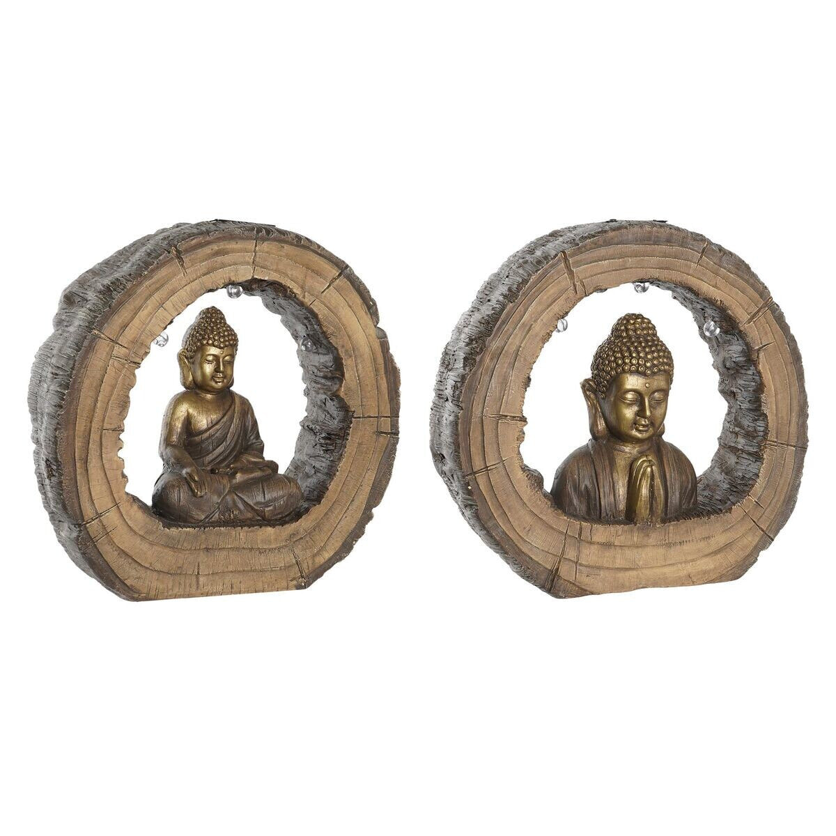 Decorative Figure DKD Home Decor 40 x 13 x 40 cm Golden Brown Buddha Oriental (2 Units)