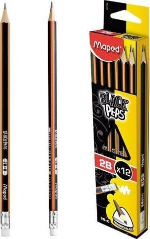 Maped Pencil with eraser Blackpeps 2B (12pcs) MAPED