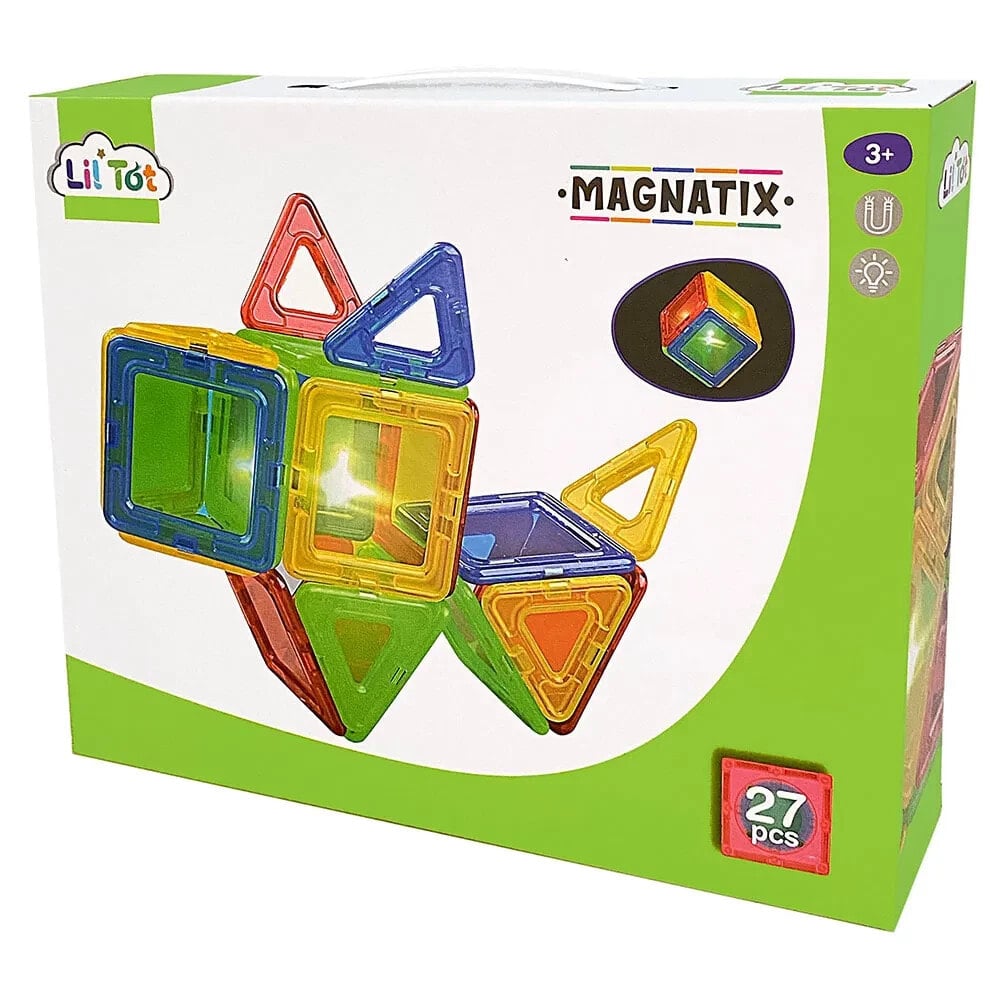 MAGNATIX Magnetic Tiles with light 90159 construction game 27 pieces