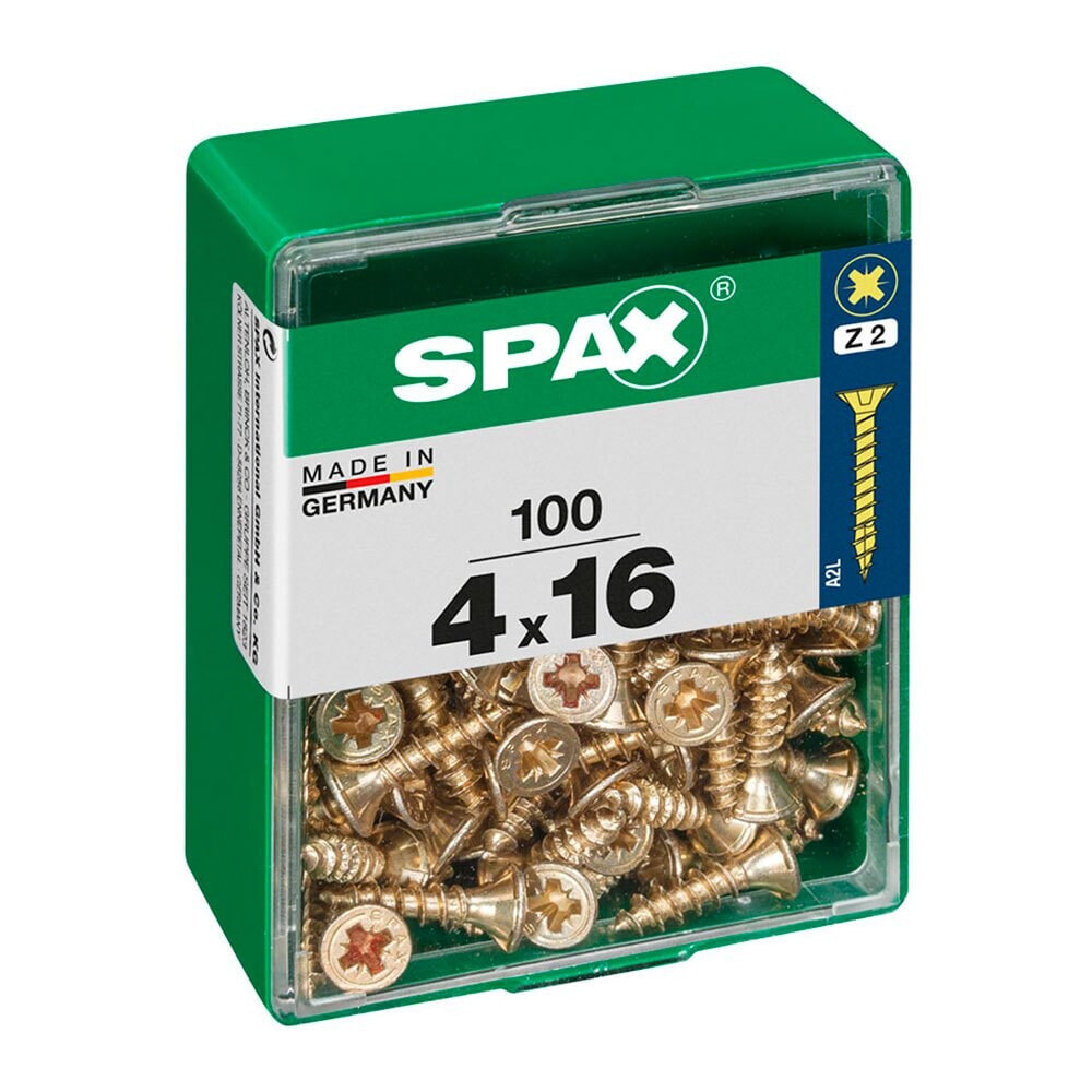 SPAX Yellox 4.0x16 mm Flat Head Wood Screw 100 Units