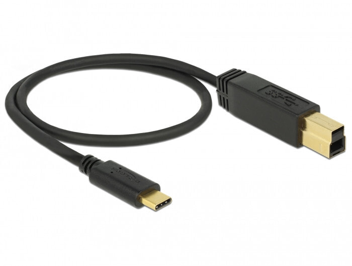 DeLOCK 83674 USB кабель 0,5 m 3.2 Gen 2 (3.1 Gen 2) USB C USB B Черный