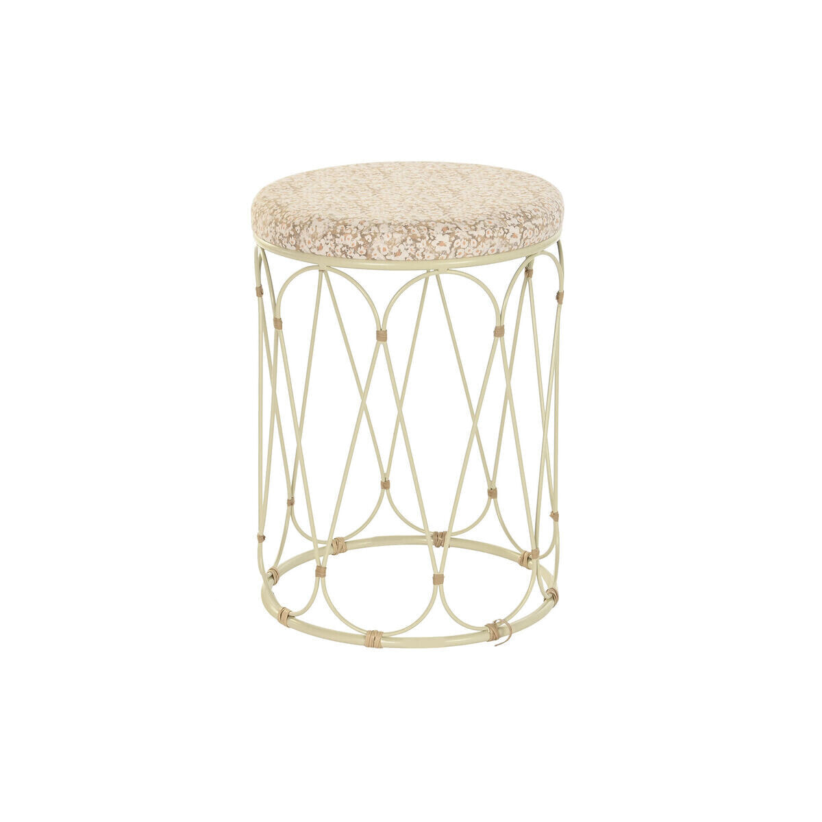 Side table DKD Home Decor Natural Metal Cream Rattan (35 x 35 x 49 cm)