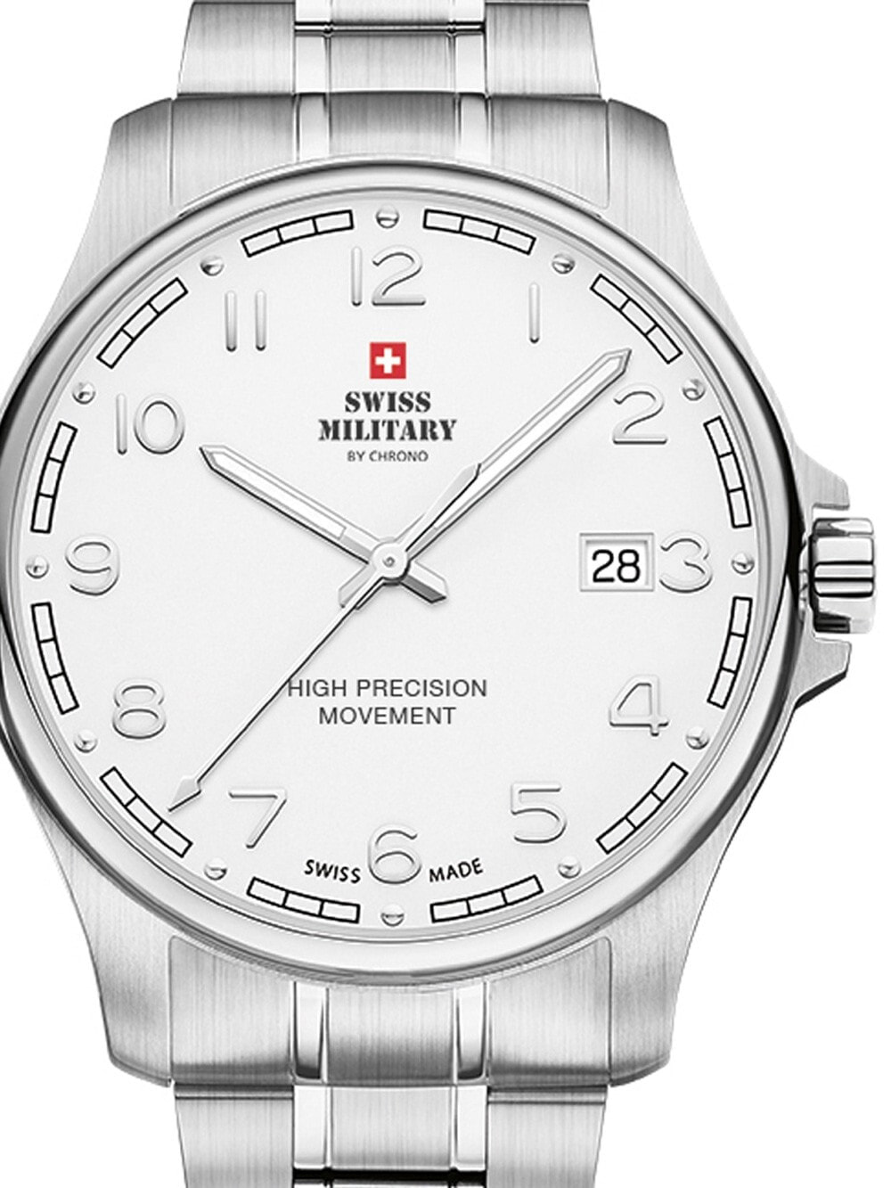 Мужские наручные часы с серебряным браслетом Swiss Military SM30200.17 Mens 39mm 5ATM
