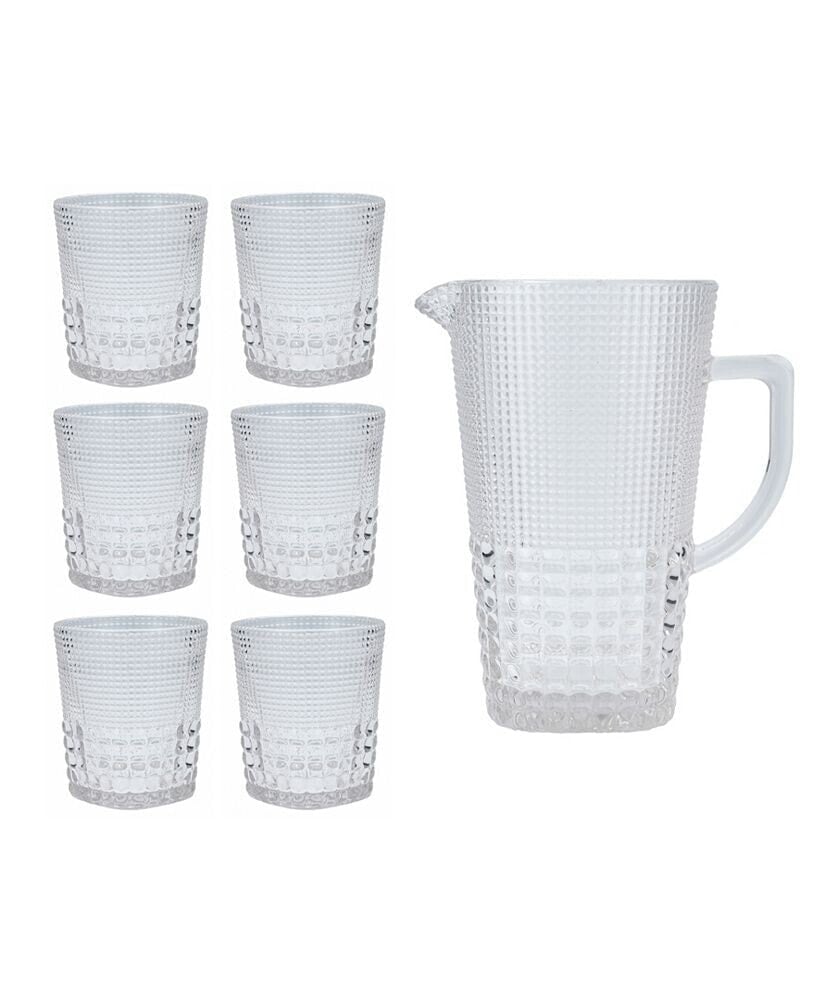 Fortessa malcolm Clear Pitcher 50.7 oz, DOF (double old fashioned) 11.5 oz, Set of 7