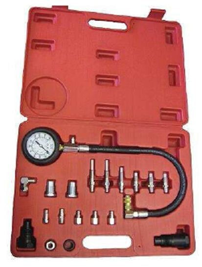 Автомобильный инструмент для ремонта King Tony Miernik ciśnienia sprężania + adaptery (HC404031)